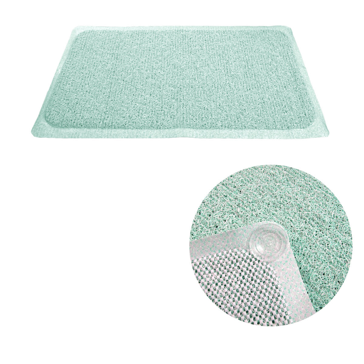 Bath Mats & Rugs: Loofah Shower Mat Green