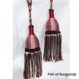 Curtain Accessories: Pair of Curtain Tassel Rope Ties 52cm Burgundy