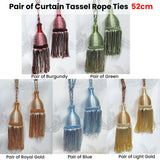 Curtain Accessories: Pair of Curtain Tassel Rope Ties 52cm Green