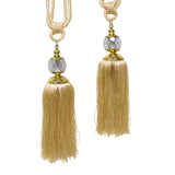 Curtain Accessories: Elizabeth Pair of Curtain Tassel Rope Ties Champagne/Gold