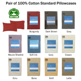 Pillowcases: Pair of Cotton Standard Pillowcases 375TC Latte