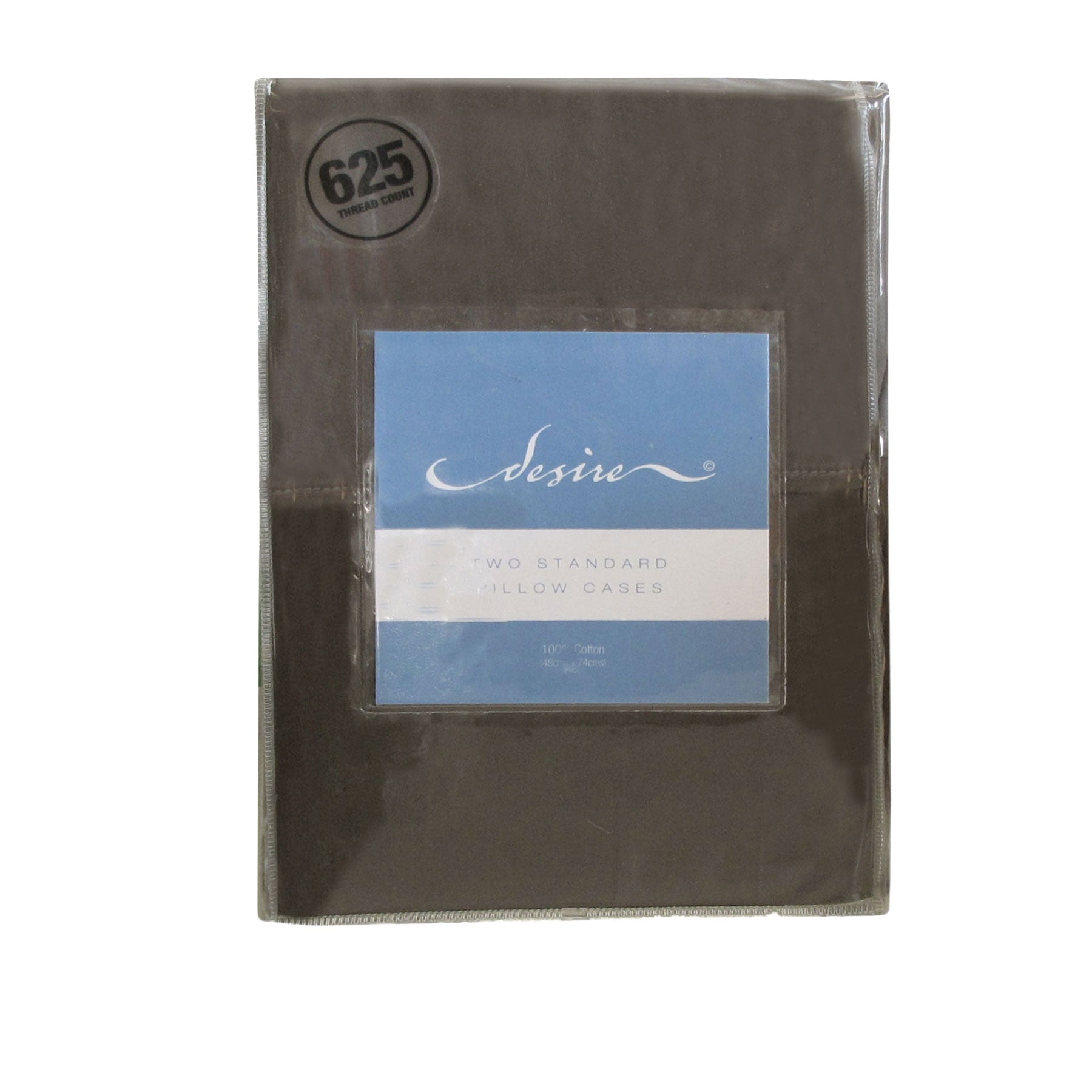 Pair of Cotton Standard Pillowcases 625TC Dark Brown