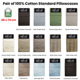 Pillowcases: Pair of Reve 100% Cotton Standard Pillowcases 48 x 74 cm Solid Cream