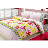 Duvet Covers: Floating Frangipani Quilt Cover Set Soft Pink Single