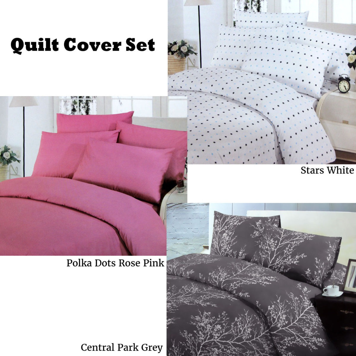 Duvet Covers: Polyester Cotton Stars Quilt Cover Set Double