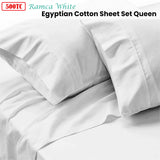 Bed Sheets: 500TC Ramca White Egyptian Cotton Sheet Set Queen