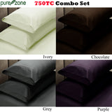 Bed Sheets: Pure Zone 750 Thread Count Combo Set Purple SINGLE