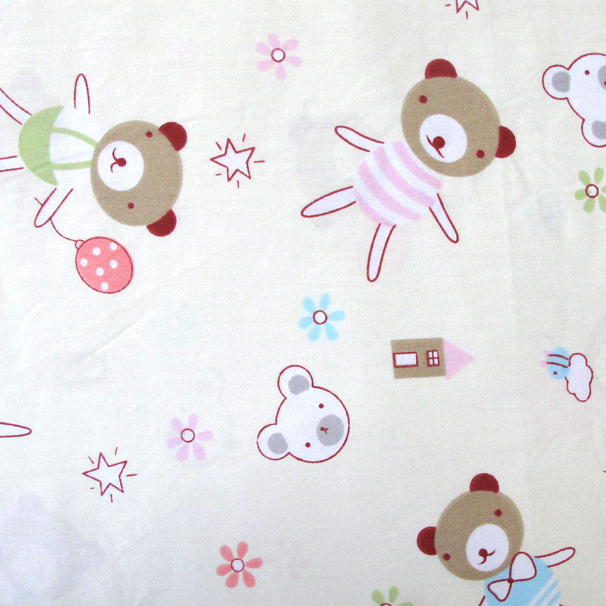 Bed Sheets: Bear Fashionista Baby 100% Cotton Printed Sheet Set Cot Size