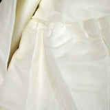 Table Linen & Kitchen Towels: Set of 2 Round 180cm Ruffled Table Cloth Cream