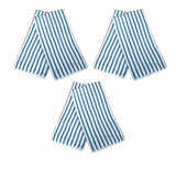 Table Linen & Kitchen Towels: Set of 6 Microfibre Striped Tea Towels 40 x 60 cm Blue