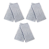 Table Linen & Kitchen Towels: Set of 6 Microfibre Striped Tea Towels Charcoal