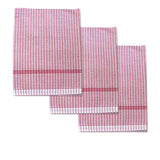 Table Linen & Kitchen Towels: Set of 3 Jumbo Cotton Checkered Tea Towels 60 x 90 cm Red