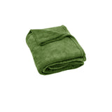 Blankets & Throws: Light Weight Coral Fleece Throw Rug 150x200 cm Moss