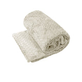 Blankets & Throws: Herringbone Coral Fleece Blanket Throw Rug 150x200 cm Oyester