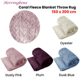 Blankets & Throws: Herringbone Coral Fleece Blanket Throw Rug 150x200 cm Oyester