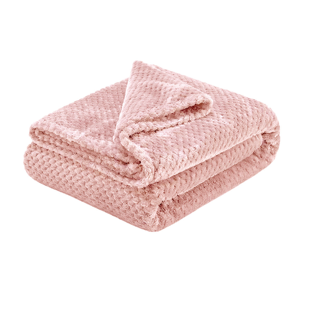Blankets & Throws: Soft Diamond Fleece Throw Rug/Blanket Pink