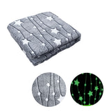 Blankets & Throws: Grey Stars Glow in the Dark Throw Rug 125x152 cm