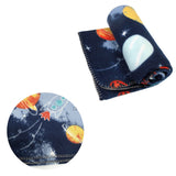 Blankets & Throws: Funky Cute Polar Fleece Throw Rug Navy Planet Space