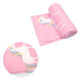 Blankets & Throws: Funky Cute Polar Fleece Throw Rug Pink Unicorn