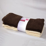 Bath Towels & Robes: Set of 4 Budget Cotton Hand Towels 42 x 67 cm Chocolate Cream