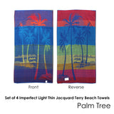Beach Towels: Set of 4 Imperfect Jacquard Terry Beach Towels Palm Tree