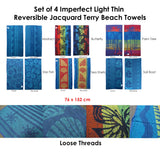 Beach Towels: Set of 4 Imperfect Jacquard Terry Beach Towels Palm Tree