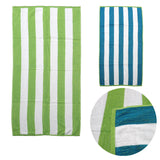 Bath Towels & Robes: Set of 2 Reversible Cabana Striped Towels Lime/Blue
