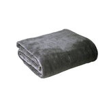Blankets & Throws: Hotel Living Super Soft Coral Fleece Blanket Single Grey