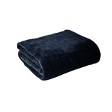 Blankets & Throws: Hotel Living Super Soft Coral Fleece Blanket Single Navy