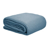 Blankets & Throws: Cotton Waffle Blanket Dusk Blue Single