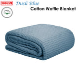 Blankets & Throws: Cotton Waffle Blanket Dusk Blue Single
