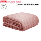 Blankets & Throws: Cotton Waffle Blanket Dusty Pink Queen