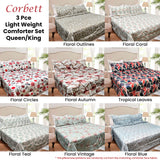 Quilts & Duvets: Hotel Living 3 Pce Light Weight Comforter Set Queen/King Corbett Floral Autumn