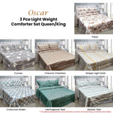 Quilts & Duvets: Hotel Living 3 Pce Light Weight Comforter Set Queen/King Oscar Curves