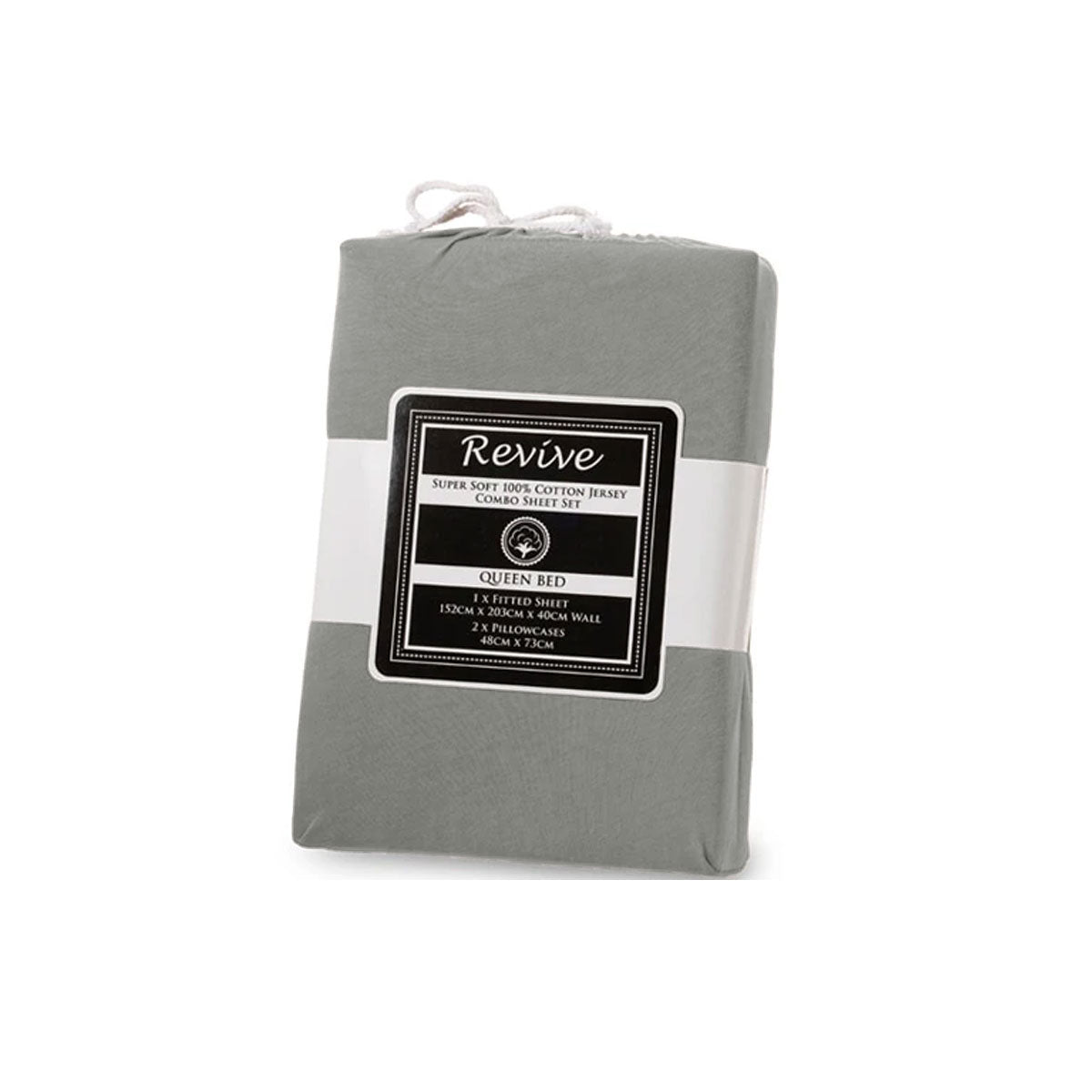 Bed Sheets: Revive 100% Cotton Jersey Combo Set Silver King