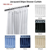 Curtains & Drapes: Jacquard Stripe Shower Curtain Blue Stone