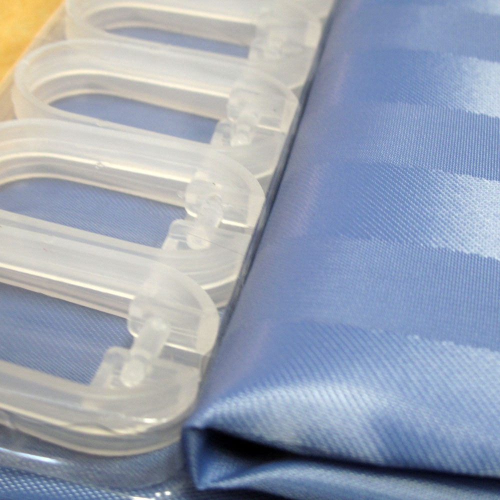 Curtains & Drapes: Jacquard Stripe Shower Curtain Blue Stone
