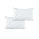 Pillowcases: Pair of Solid Colour Microfiber Standard Pillowcases 48x73cmx15cm (Flap) White