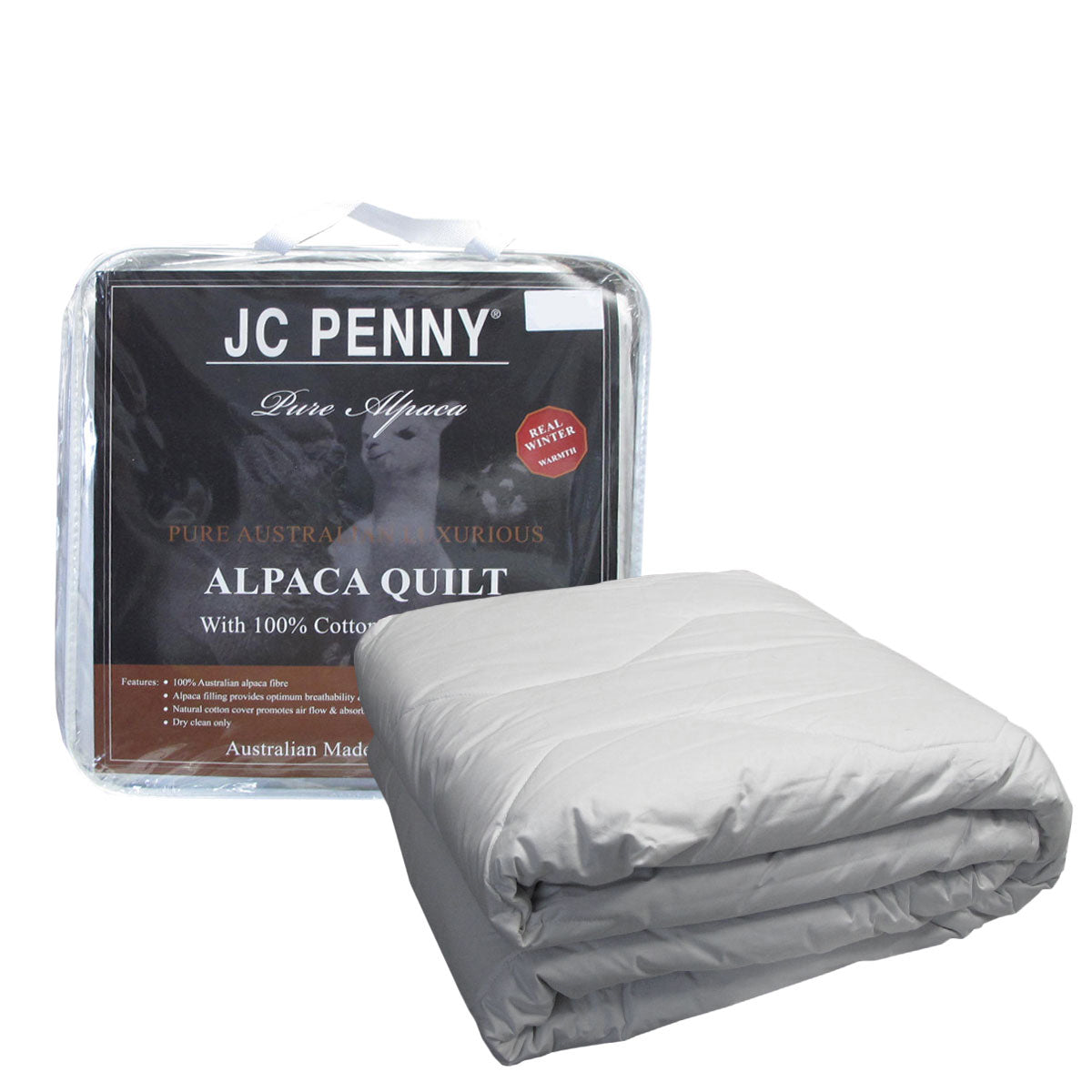 Quilts & Duvets: 350GSM Alpaca Quilt with Cotton Japara Cover - King
