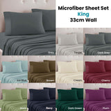 Bed Sheets: Art Terrace Microfiber Sheet Set King 33cm Wall Cream