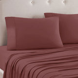 Bed Sheets: Art Terrace Microfiber Sheet Set Queen 33cm Wall Rosewood