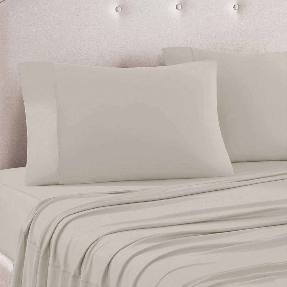 Bed Sheets: Art Terrace Microfiber Sheet Set Queen 33cm Wall Taupe
