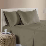 Bed Sheets: 400TC 100% Cotton Sateen Premium Sheet Set 40cm Wall Mocha Single