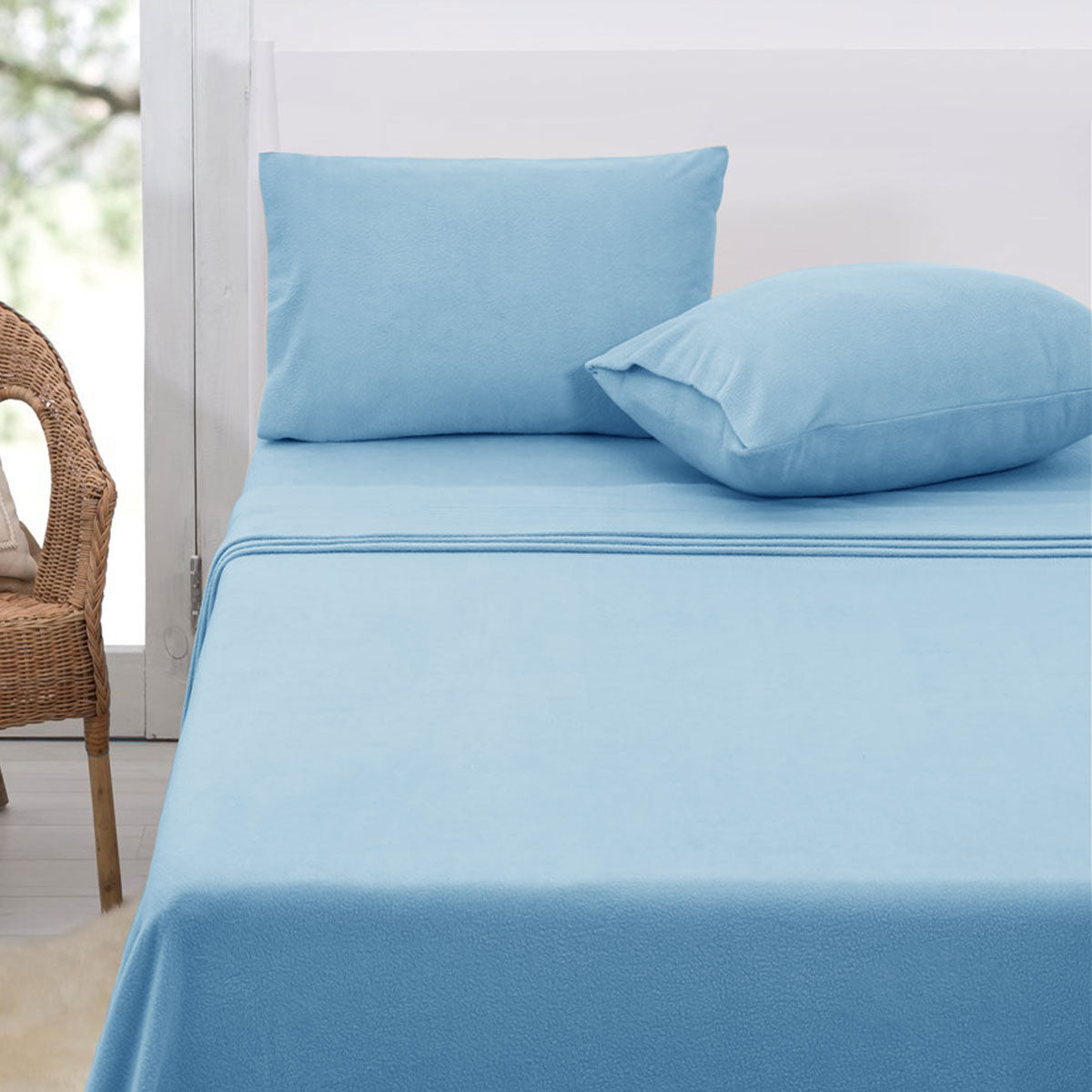 Bed Sheets: Polar Fleece Sheet Set Queen 36cm Wall Sky