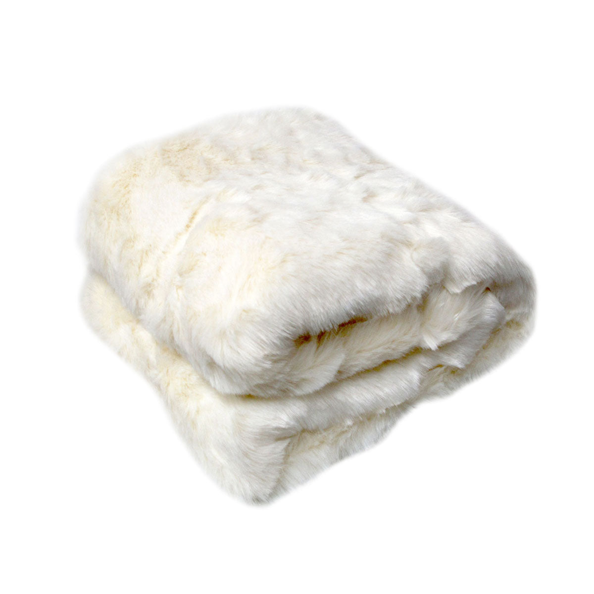 Blankets & Throws: Polar Bear Luxury Faux Fur Throw Rug 127 x 152 cm