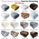 Blankets & Throws: Shaye Luxury Range Faux Fur Throw Rug 127 x 152 cm Mexican Wolf