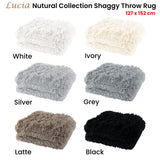 Blankets & Throws: Lucia Nutural Collection Shaggy Throw Rug 127 x 152cm Black