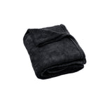 Blankets & Throws: Super Soft Coral Fleece Large Throw Rug Charcoal