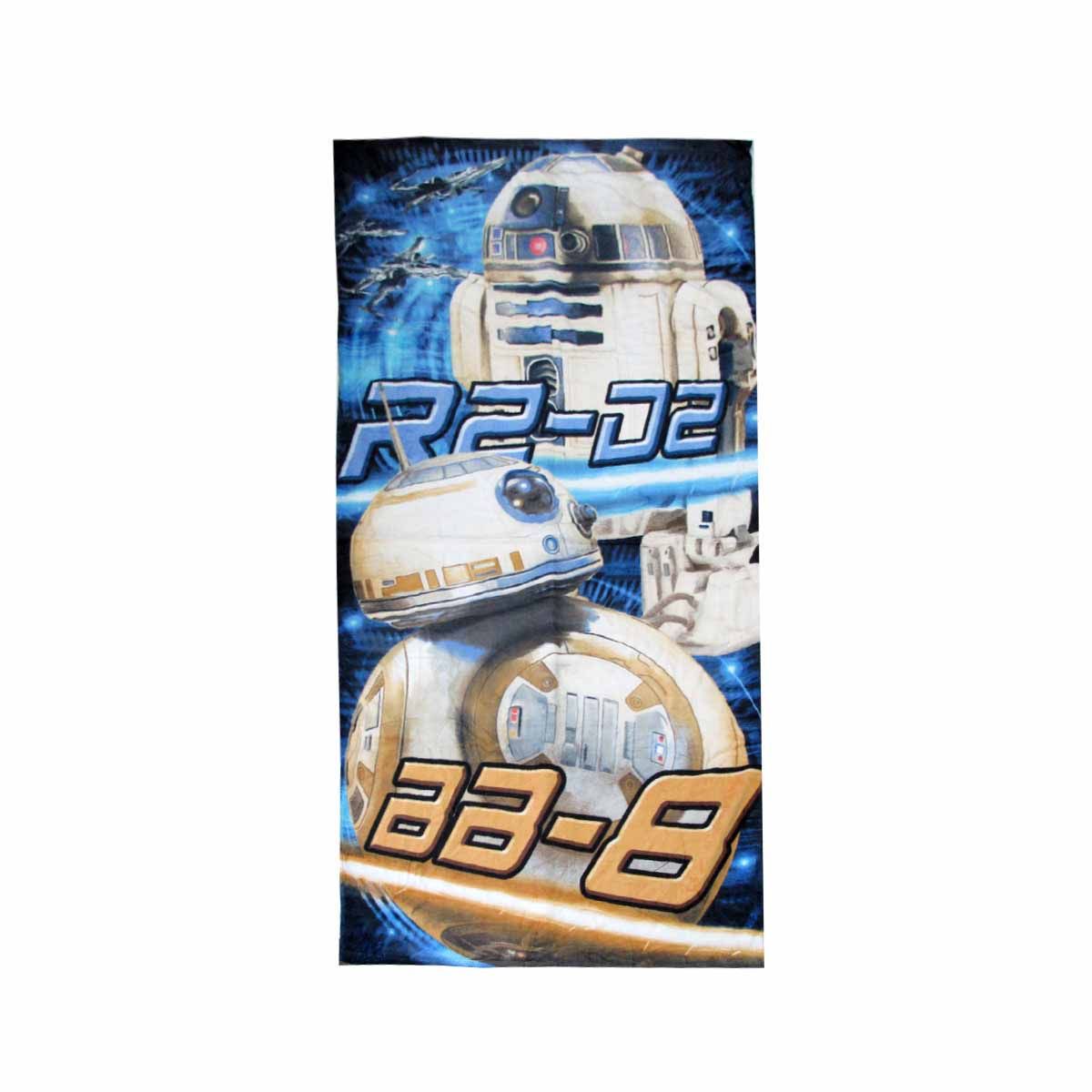 Teen Cool Theme Cotton Beach Towel 70 x 140 cm Star Wars Robots R2-D2 BB-8