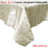 Table Linen & Kitchen Towels: Rose Ecru Luxury Jacquard Tablecloth 150 x 270 cm